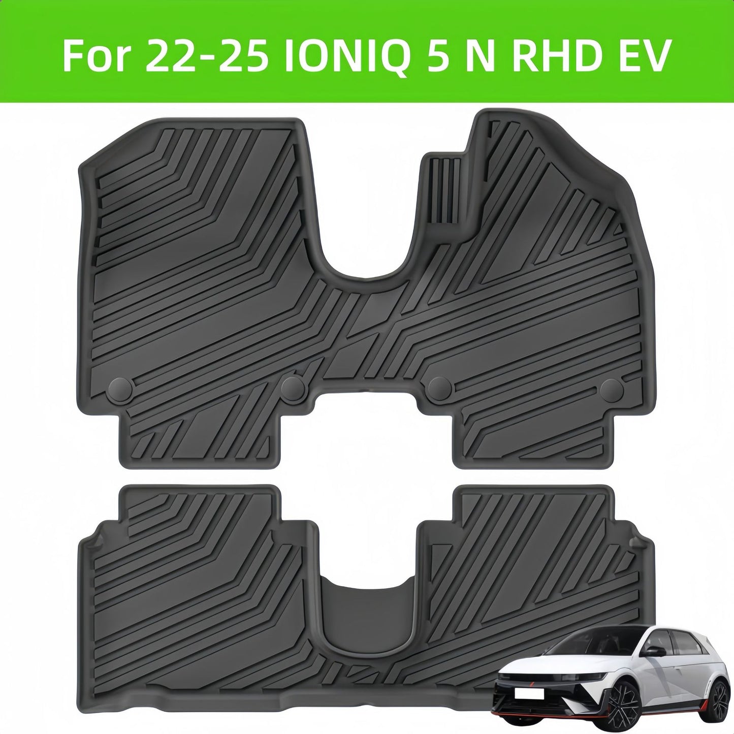 For 2022- 2025 Hyundai IONIQ 5 N RHD EV TPE Car Floor Mat/Rear Trunk Mat
