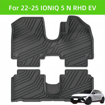 For 2022- 2025 Hyundai IONIQ 5 N RHD EV TPE Car Floor Mat/Rear Trunk Mat
