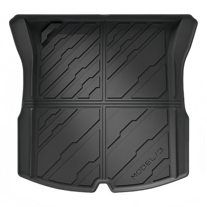 For 2024 Tesla MODEL 3 Cyberpunk Style TPE Car Floor Mat/Trunk Mat