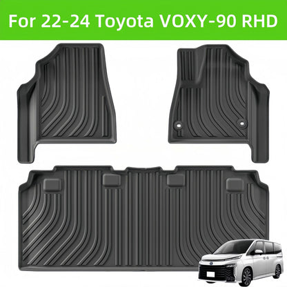 For 2022-2024 Toyota VOXY-90 RHD TPE Car Floor Mat/Rear Trunk Mat