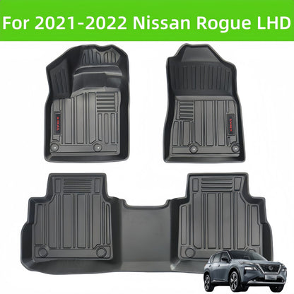For 2021-2022 Nissan Rogue LHD 3DCarpet TPE Car Floor Mat/Rear Trunk Mat