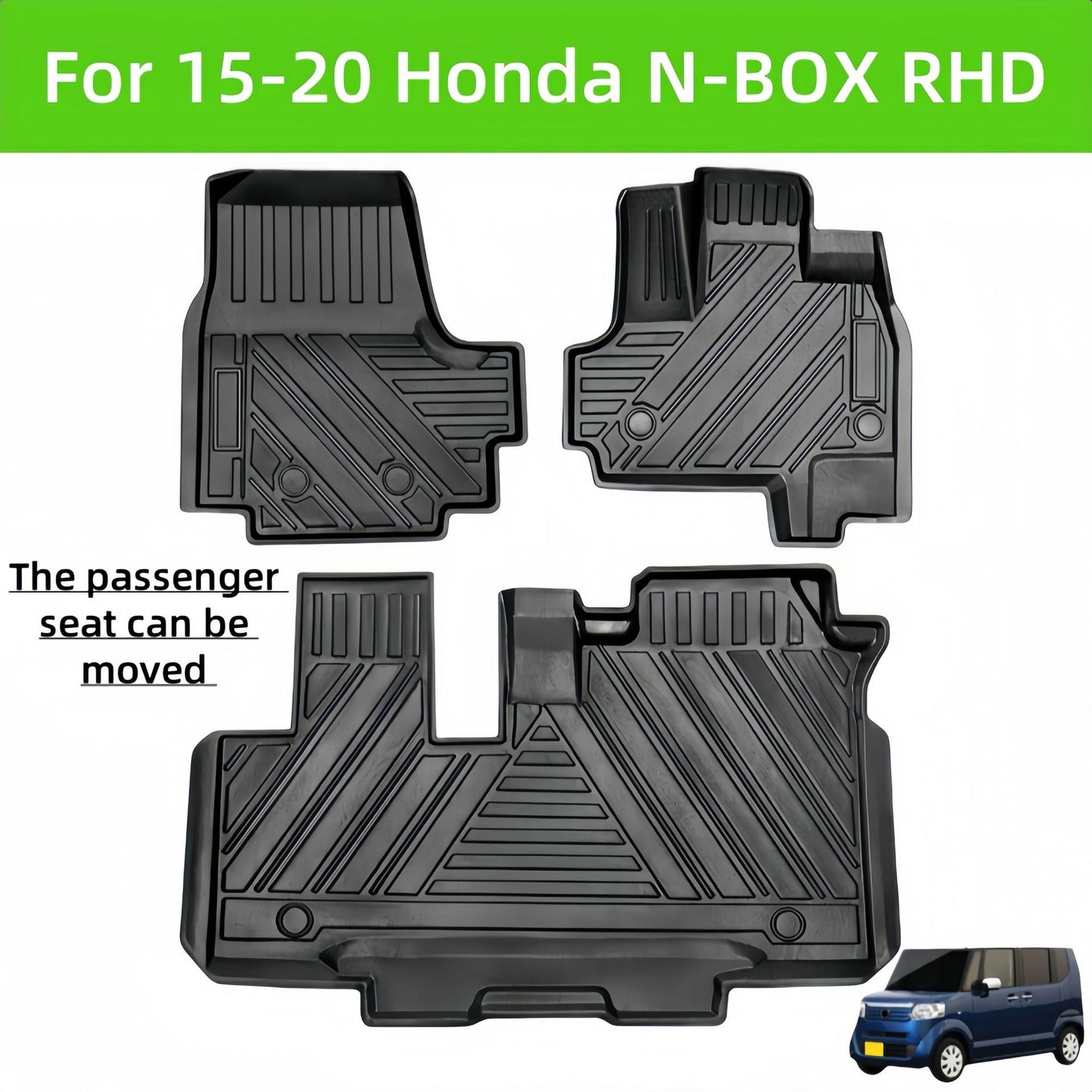 For 2015-2020 Honda N-BOX RHD Waterproof Car Carpet TPE Car Floor Mat