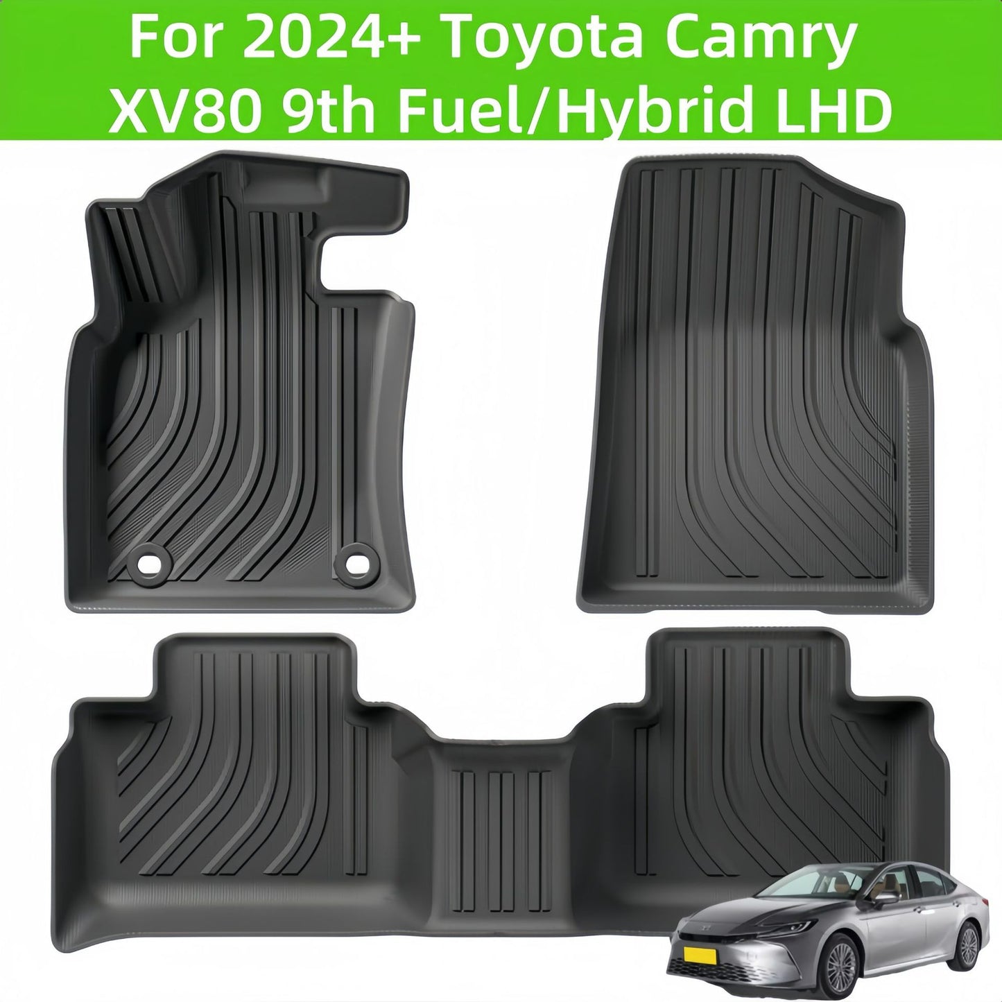 For 2024 Toyota Camry XV80 9th Fuel/Hybrid LHD 3D TPE Car Floor Mat