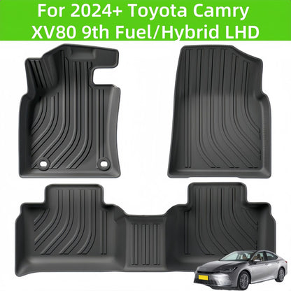 For 2024 Toyota Camry XV80 9th Fuel/Hybrid LHD 3D TPE Car Floor Mat