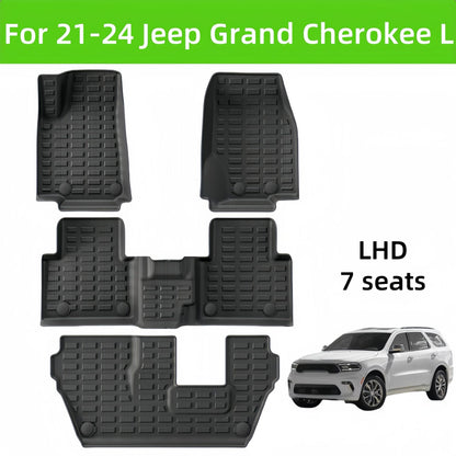 For 2021-2024 Jeep Grand Cherokee L TPE Car Floor Mat/Rear Trunk Mat