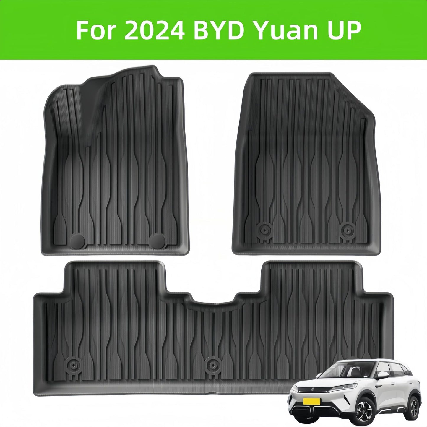 For 2024 BYD Yuan UP TPE Car Floor Mat Waterproof Trunk Mat
