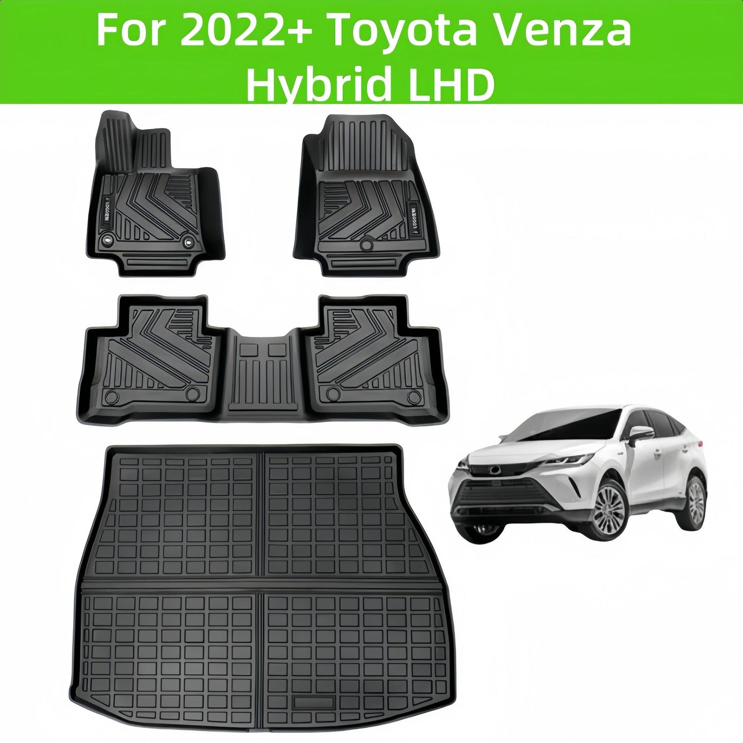 For 2022 Toyota Venza hybrid LHD TPE Car Floor Mat/Rear Trunk Mat