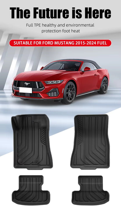 For 15-24 Ford Mustang Fuel TPE Car Floor Mat/Rear Trunk Mat