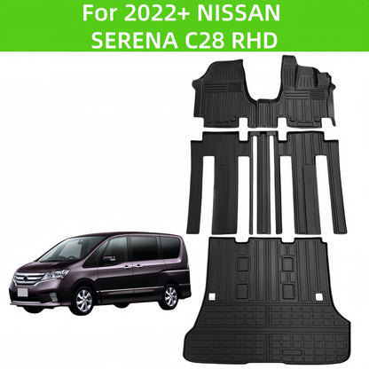 Nissan SERENA C28 RHD 2022 TPE Car Floor Mat/Rear Trunk Mat