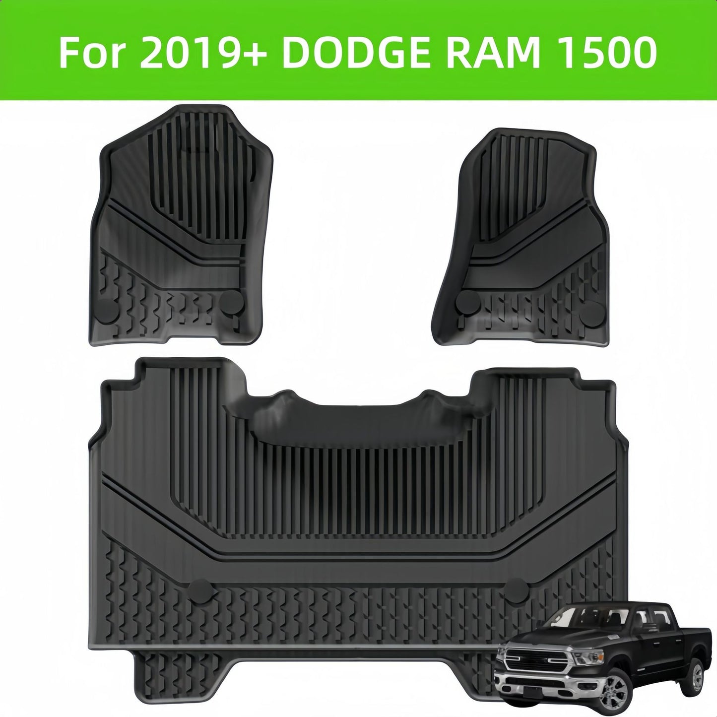 Dodge RAM 1500 2019-2024 TPE Car Floor Mat/Rear Bucket Mat