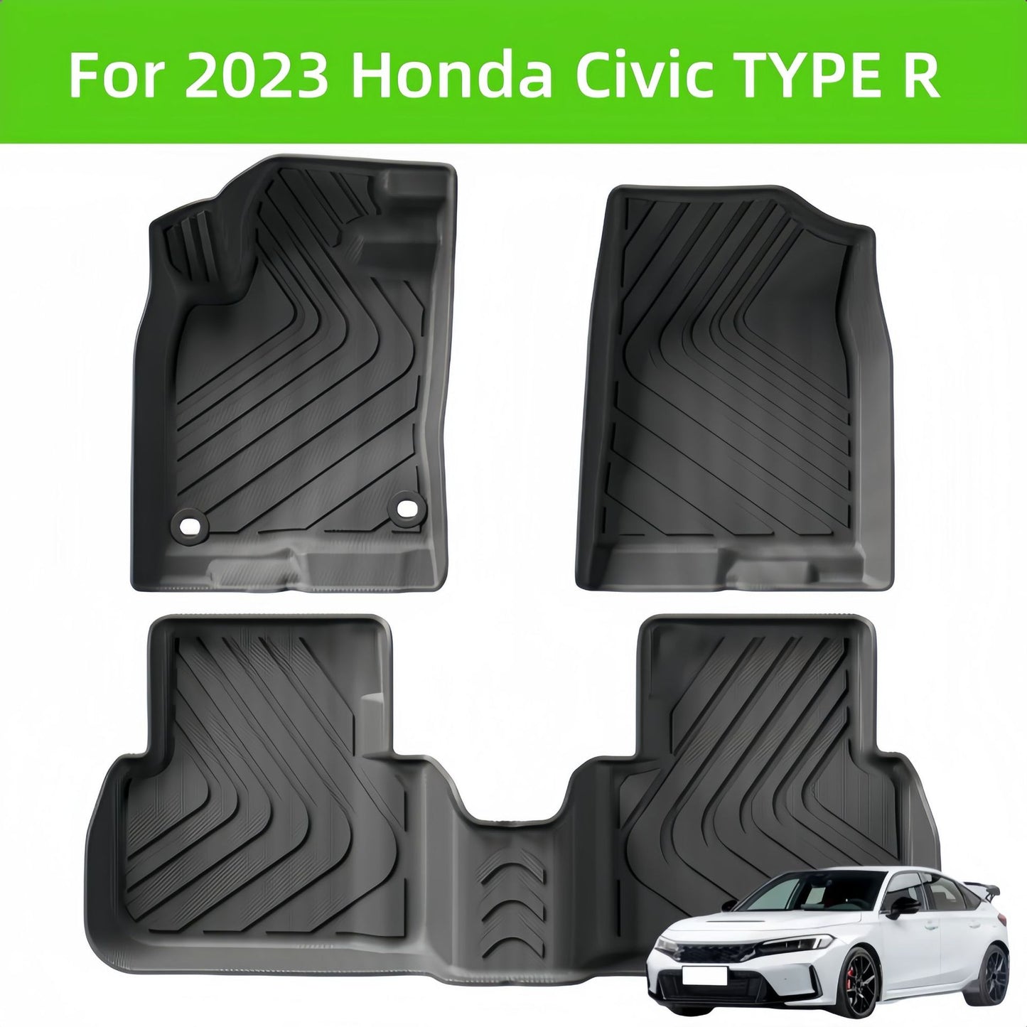 For 2023 Honda Civic TYPE R LHD TPE 3D Car Floor Mat/Rear Trunk Mat
