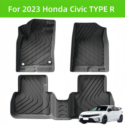 For 2023 Honda Civic TYPE R LHD TPE 3D Car Floor Mat/Rear Trunk Mat