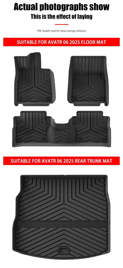 For 2025 AVATR 06 3DCarpet TPE Car Floor Mat/Rear Trunk Mat