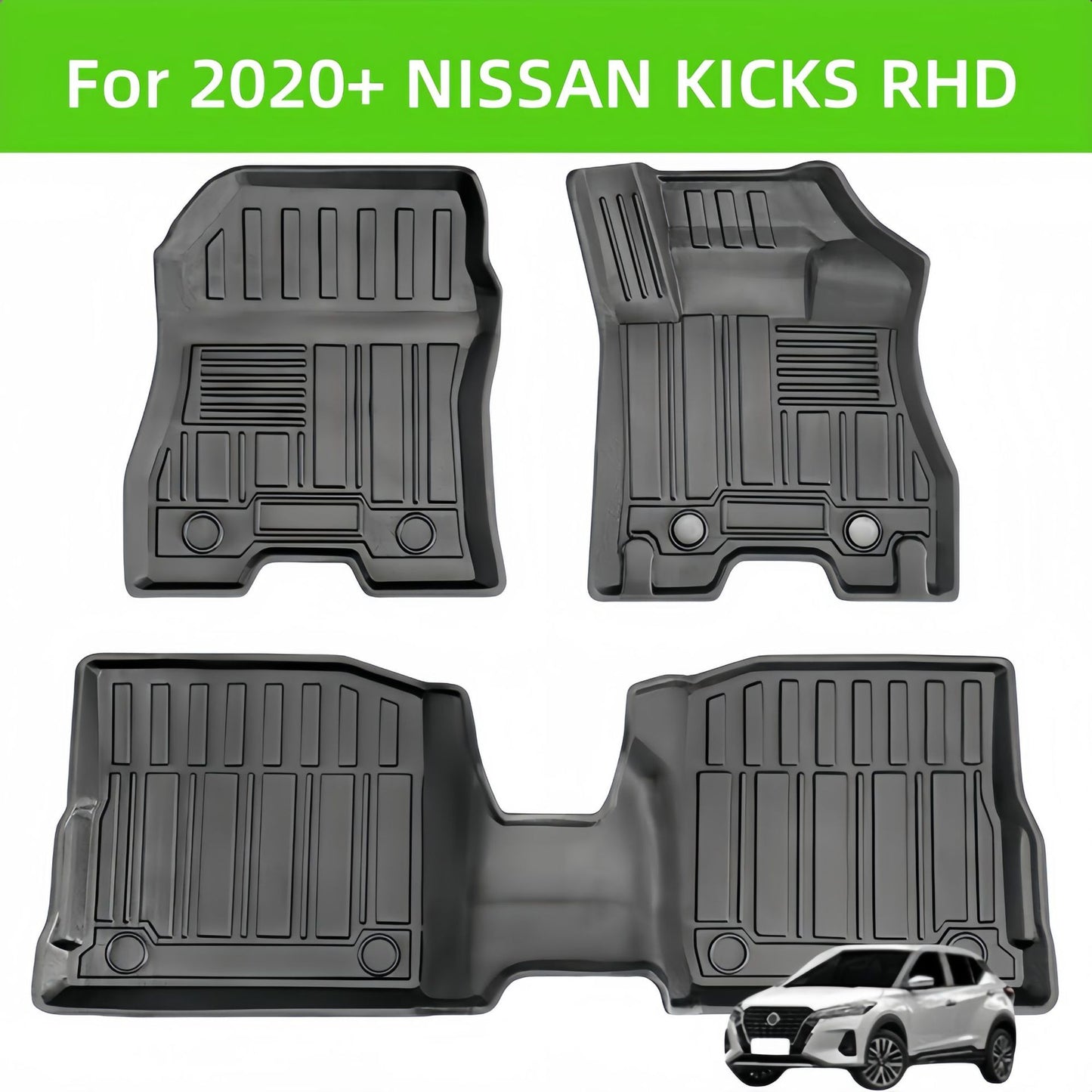 For 2020 Nissan KICKS RHD Car Waterproof Carpet TPE Car Floor Mat