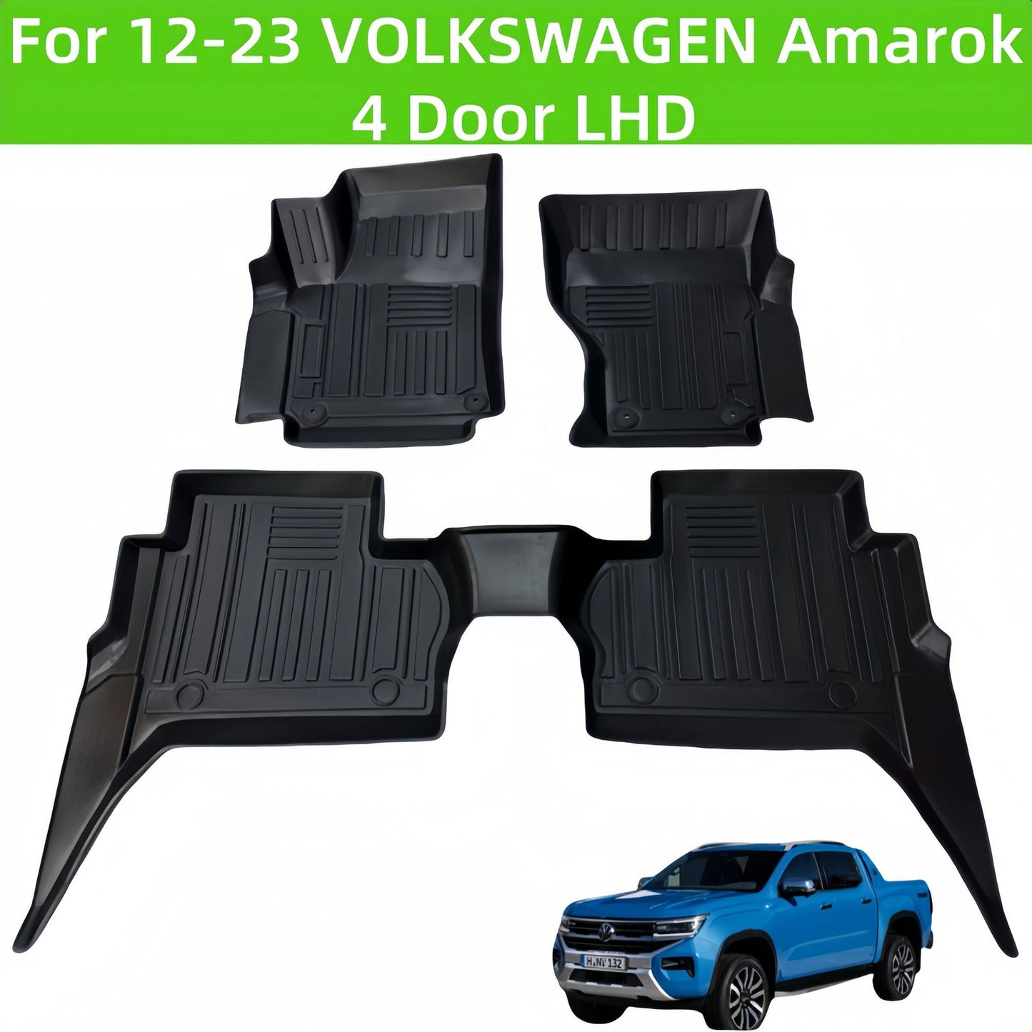 For 12-23 Volkswagen Amarok 4 Door LHD 3D TPE Car Floor Mat