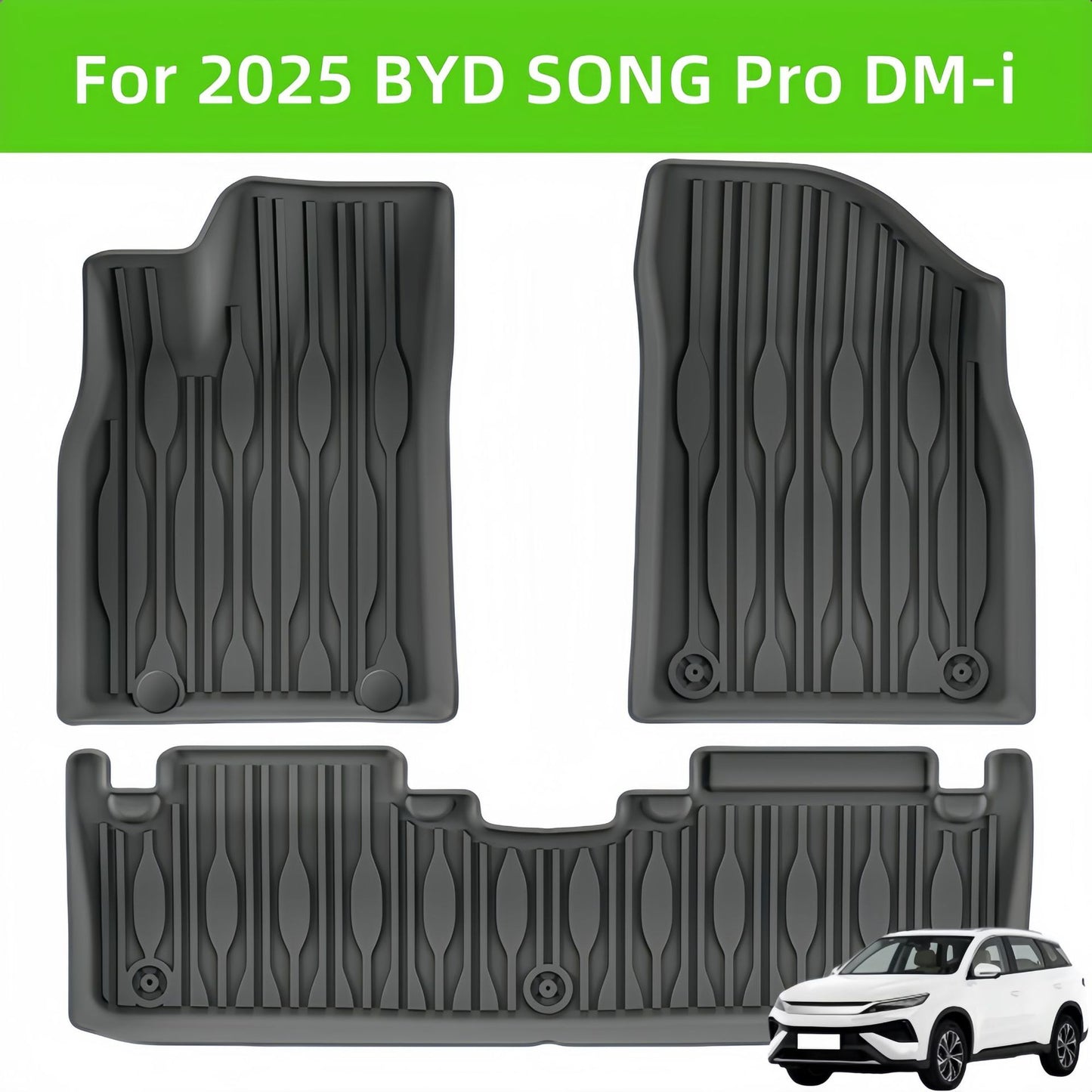 For 2025 BYD SONG Pro DM-i TPE Car Floor Mat/Rear Trunk Mat