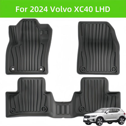 For 2024 Volvo XC40 3DCarpet TPE Car Floor Mat/Rear Trunk Mat