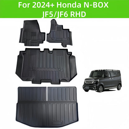 For 2024+ Honda N-BOX JF5/JF6 RHD TPE Car Floor Mat/Rear Trunk Mat