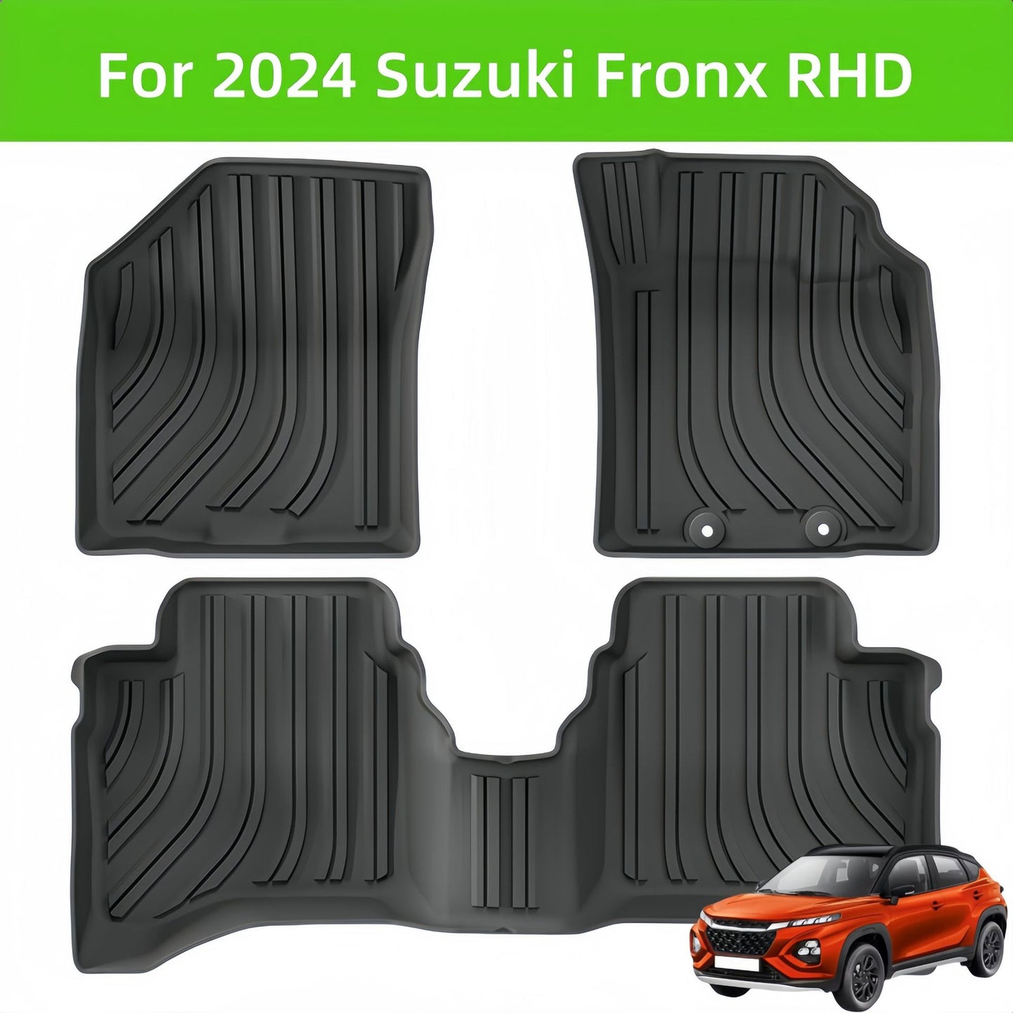 For 2024 Suzuki Fronx RHD TPE Car Floor Mat/Rear Trunk Mat