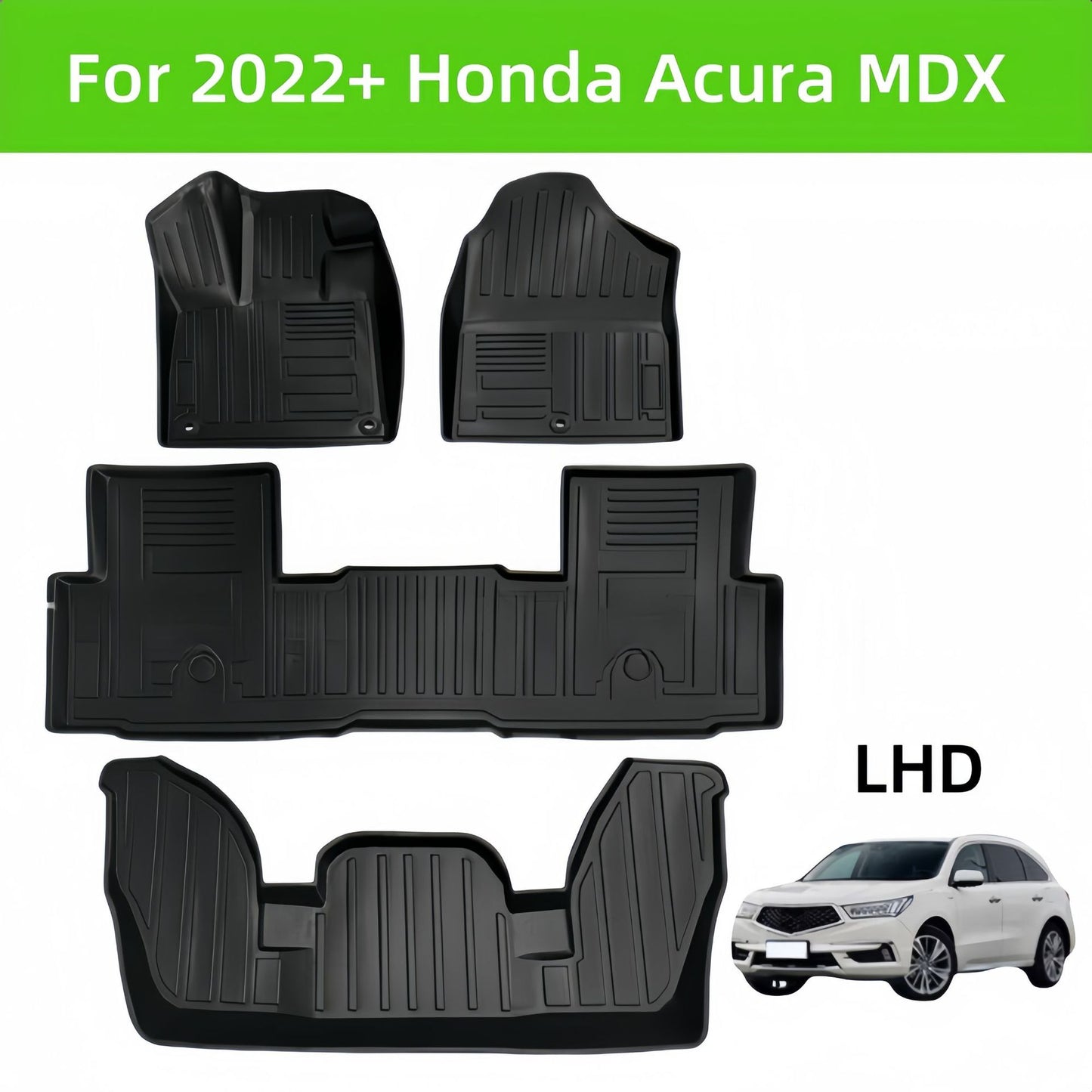 For 2022 Honda  Acura MDX LHD Waterproof Carpet TPE Car Floor Mat