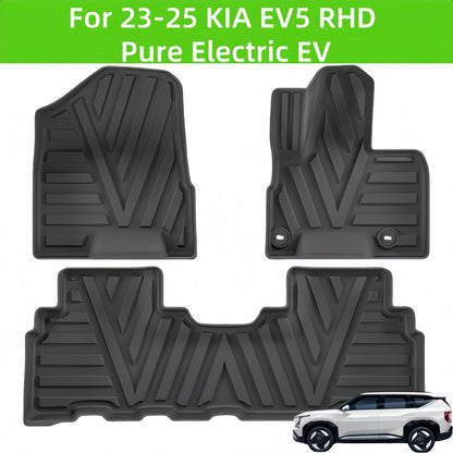 For 2023- 2025 KIA EV5 RHD 3D Carpet TPE Car Floor Mat/Rear Trunk Mat