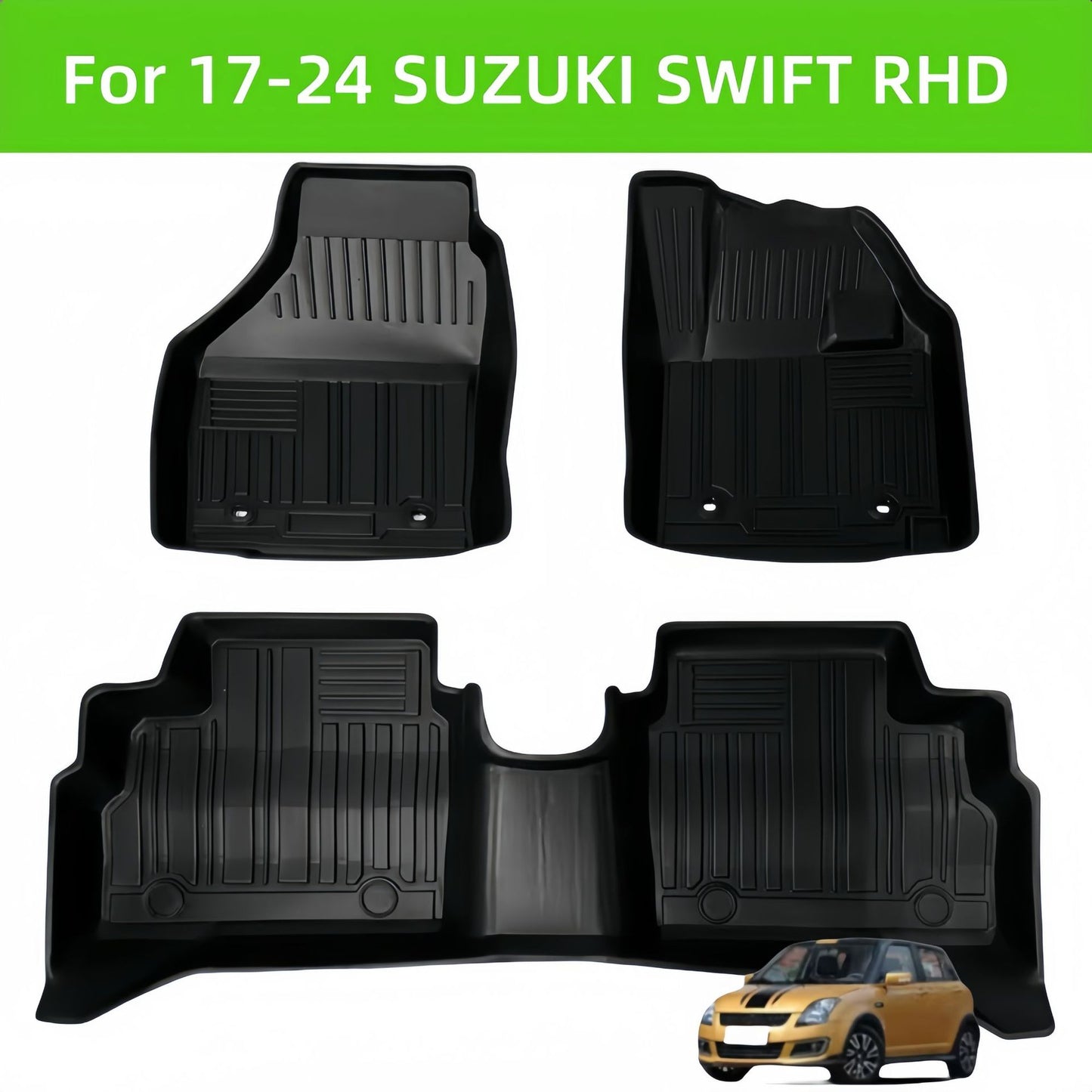 For 2017-2024 SUZUKI SWIFT RHD Car Carpet TPE 3D Car Floor Mat