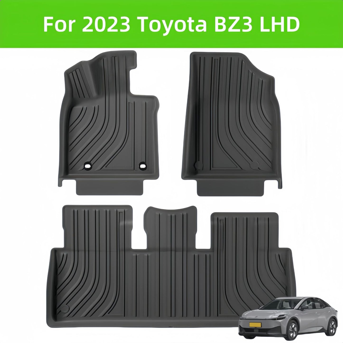 For 2023 Toyotia BZ3 LHD 3D TPE Car Floor Mat/Rear Trunk Mat