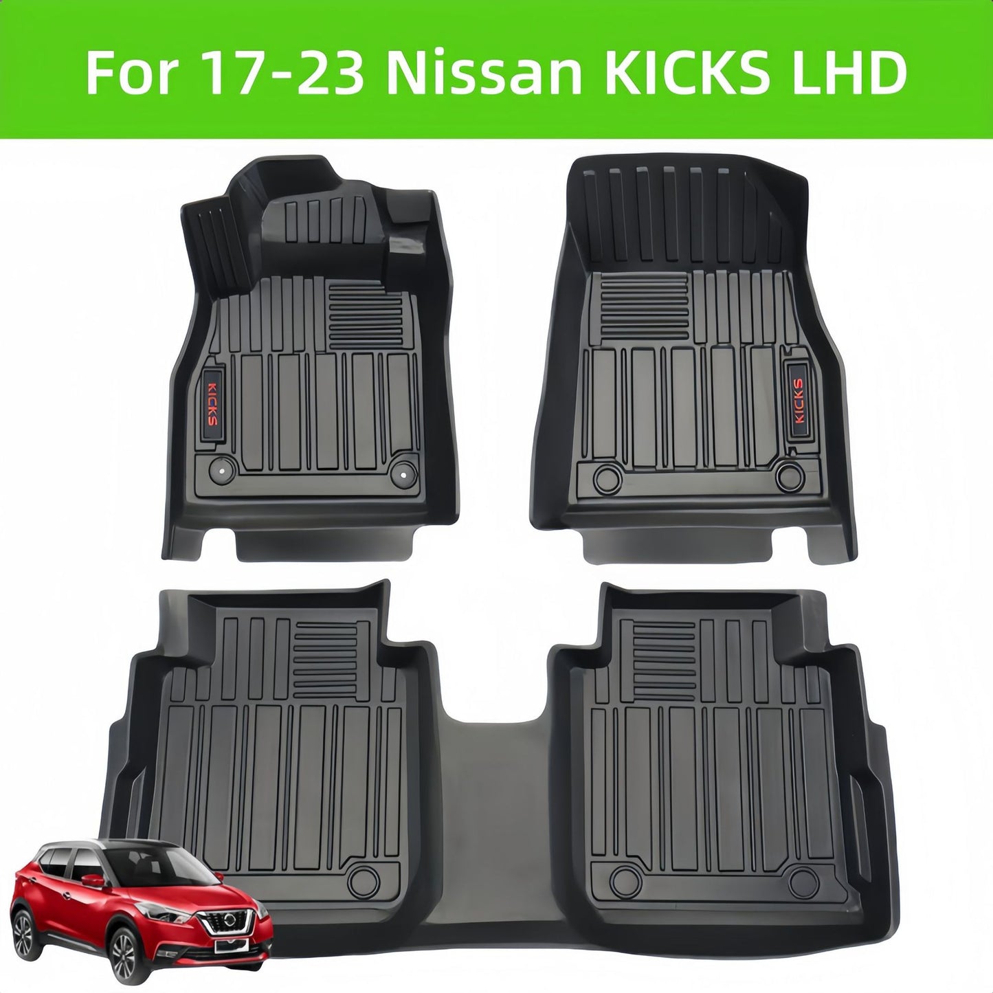 For 2017-2023 Nissan KICKS LHD TPE Car Floor Mat/Rear Trunk Mat