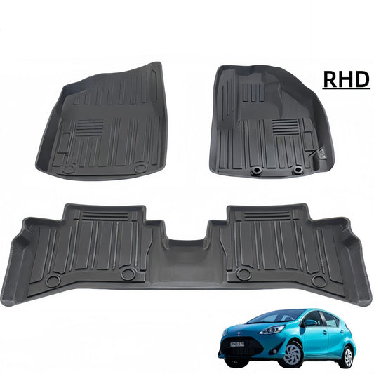 For 2014-2020 Toyota Pruis C RHD Waterproof 3D Carpet TPE Car Floor Mat