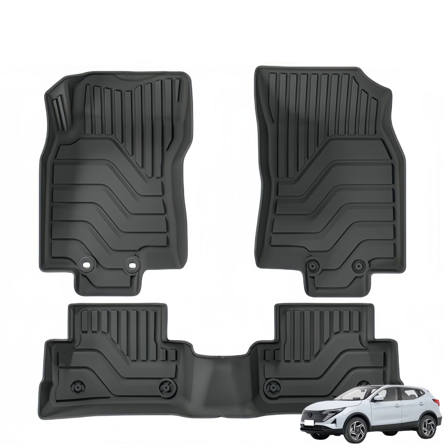 For 2025 Nissan Qashqai Honor LHD TPE Car Floor Mat/Rear Trunk Mat