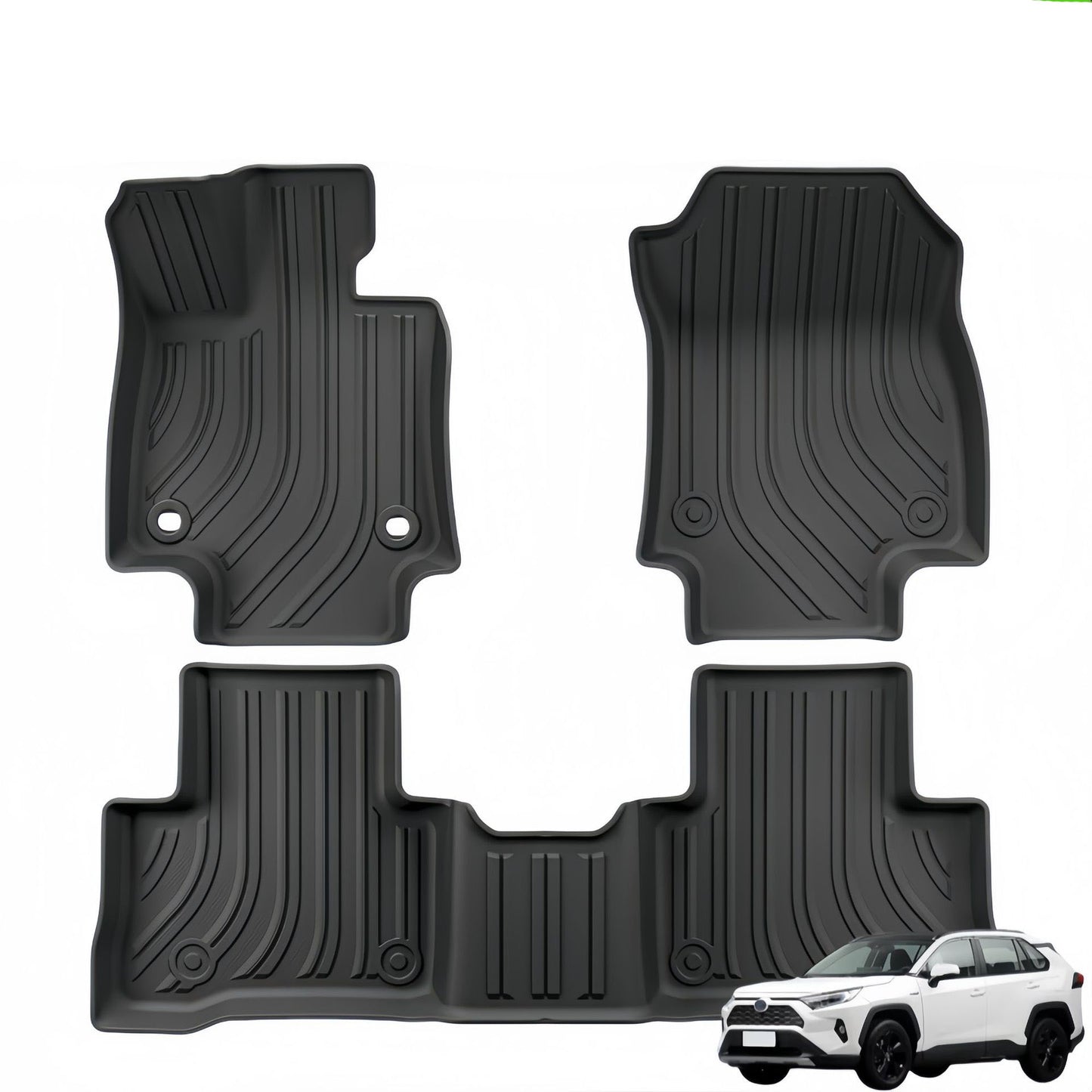 For 2019-2024 Toyota RAV4 FUEL/Hybrid LHD TPE Car Floor Mat/Trunk Mat