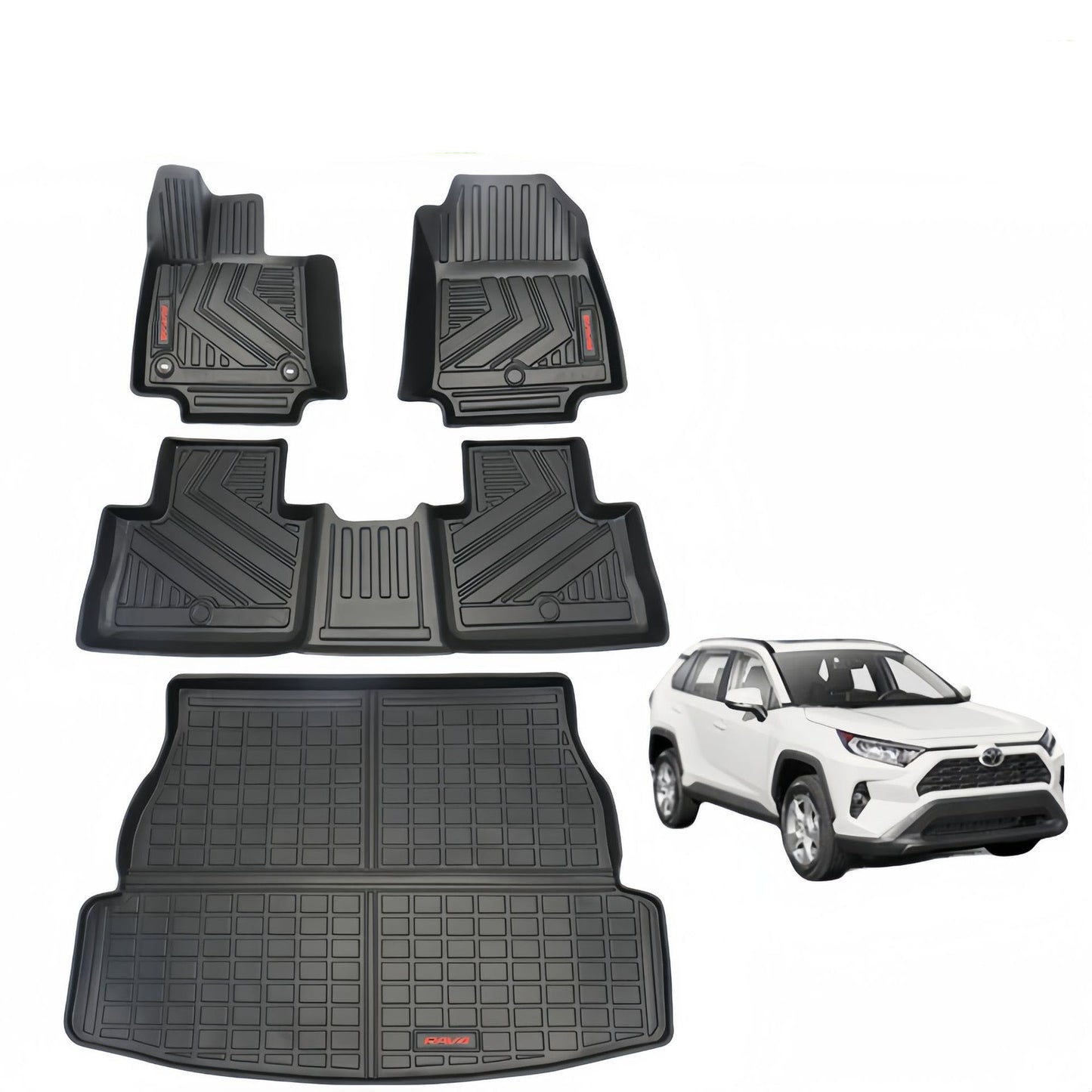For 2020 Toyota RAV4 Fuel/Hybrid LHD TPE Car Floor Mat/Rear Trunk Mat
