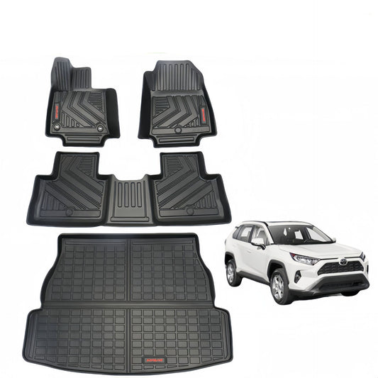 For 2020 Toyota RAV4 Fuel/Hybrid LHD TPE Car Floor Mat/Rear Trunk Mat