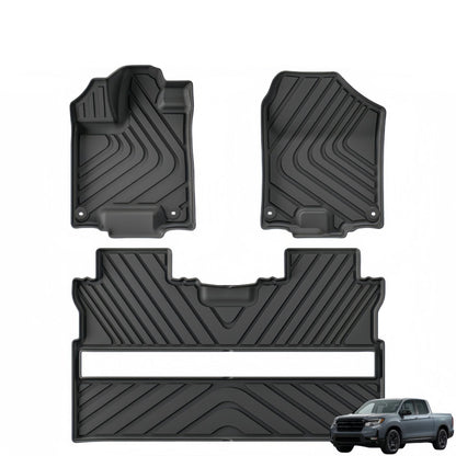 For 2017-2024 Honda Ridgeline Fuel TPE Car Floor Mat/Rear Bucket Mat