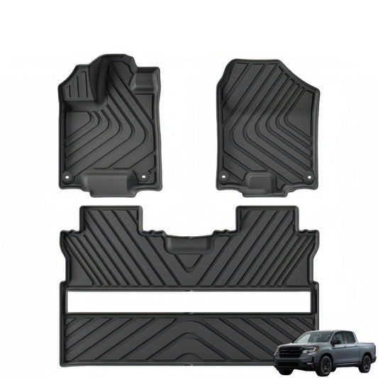 For 2017-2024 Honda Ridgeline Fuel TPE Car Floor Mat/Rear Bucket Mat