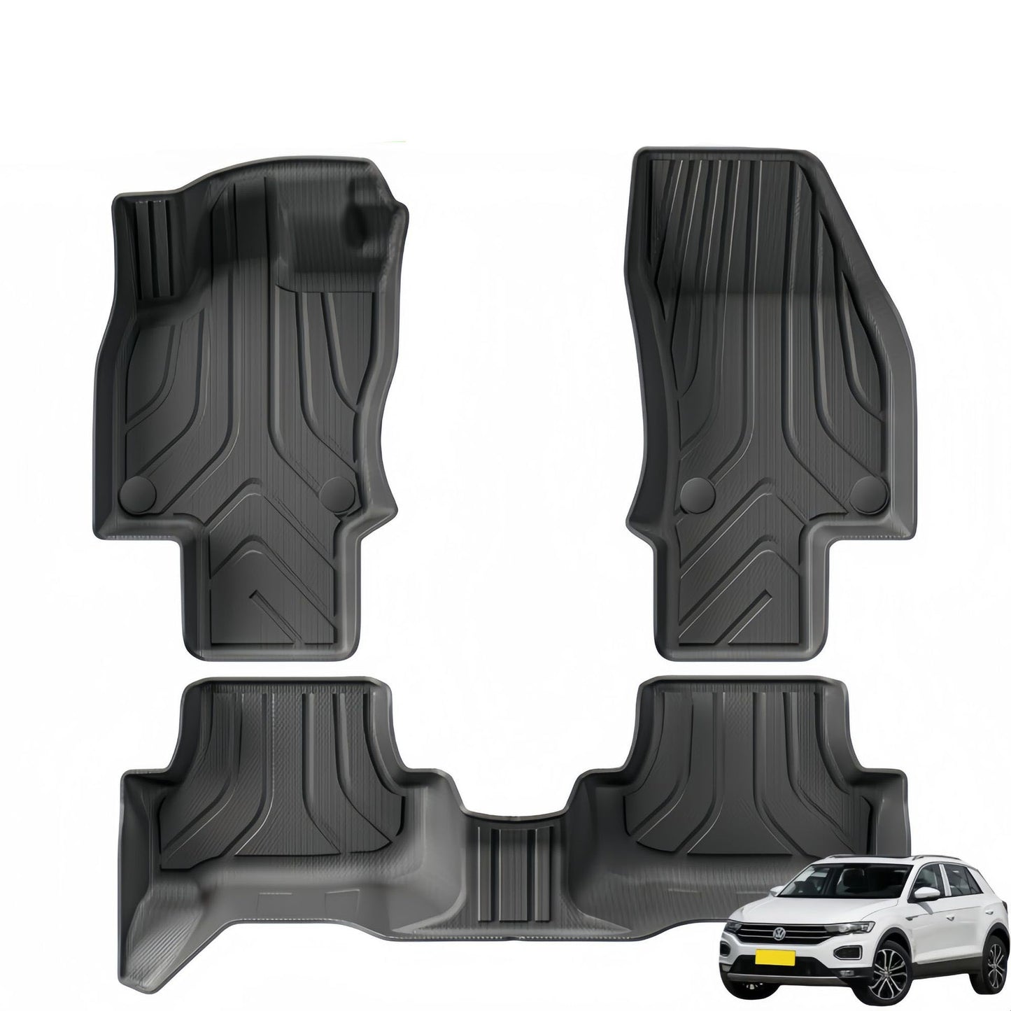 For 2018 Volkswage T-ROC TPE 3D Car Floor Mat/Rear Trunk Mat