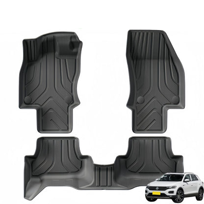 For 2018 Volkswage T-ROC TPE 3D Car Floor Mat/Rear Trunk Mat
