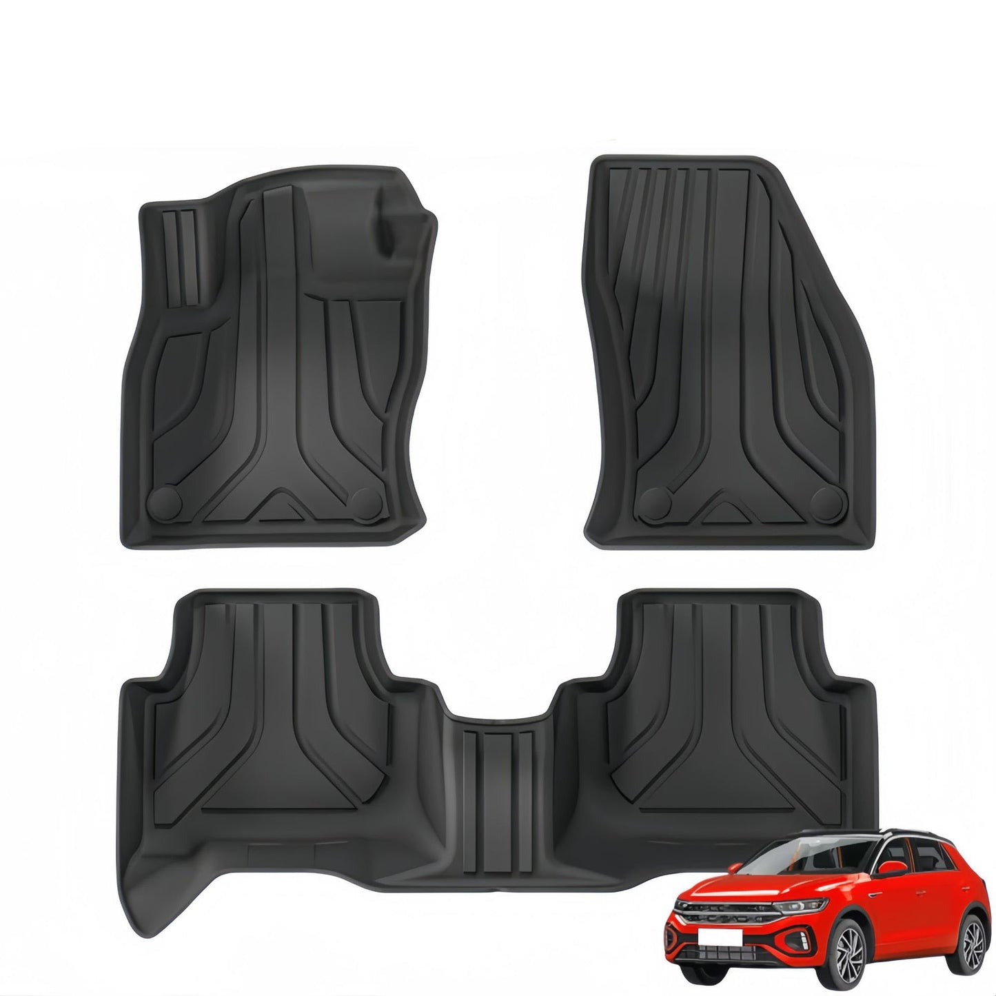 For 2024  Volkswage T-ROCT Fuel LHD 3DCarpet TPE Car Floor Mat/Back Mat