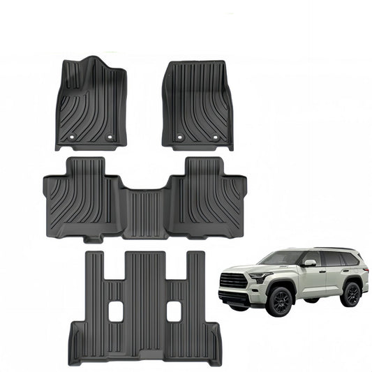 For 2023-2025 Toyot Sequoia TPE 3D Car Floor Mat/Rear Trunk Mat