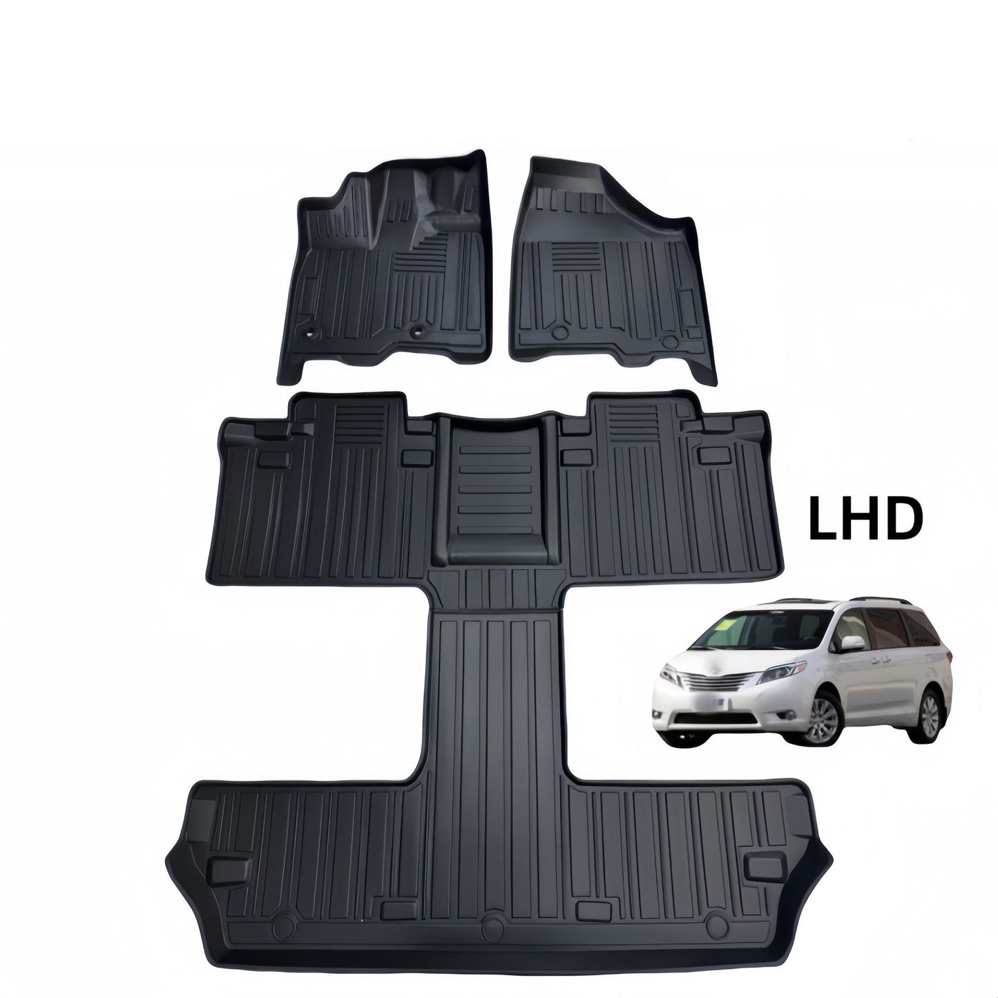 For 2011-2018 Toyota SIENNA LHD Waterproof 3D Carpet TPE Car Floor Mat