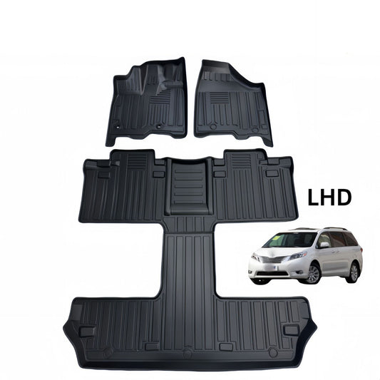 For 2011-2018 Toyota SIENNA LHD Waterproof 3D Carpet TPE Car Floor Mat