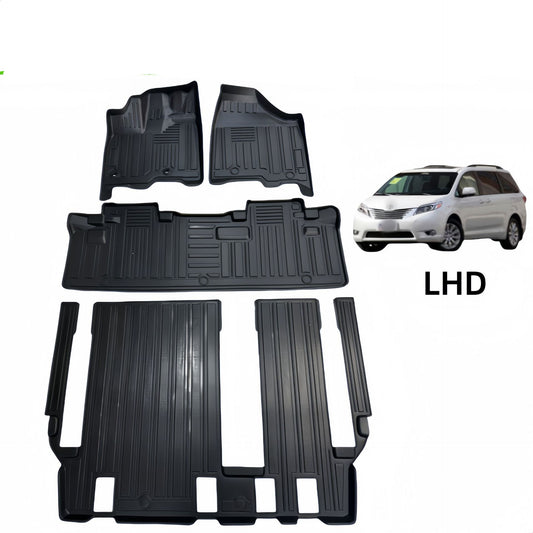 For 2013- 2020 Toyota SIENNA LHD Waterproof 3D Carpet TPE Car Floor Mat