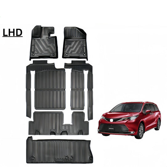 For 2021 Toyotia Sienna TPE 3D Car Floor Mat/Rear Trunk Mat