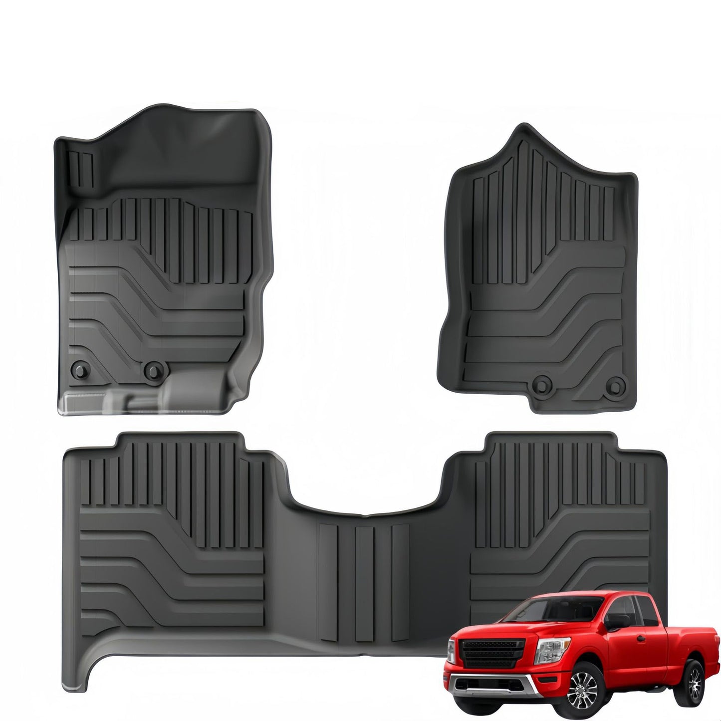 For 2017-2024 Nissa Titan TPE Car Floor Mat/Rear Bucket Mat