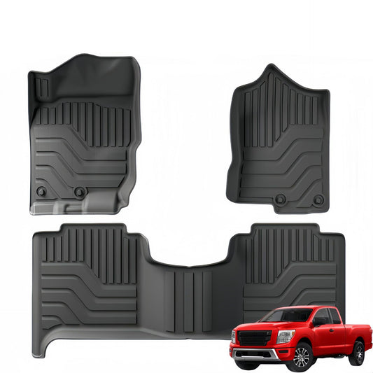 For 2017-2024 Nissa Titan TPE Car Floor Mat/Rear Bucket Mat