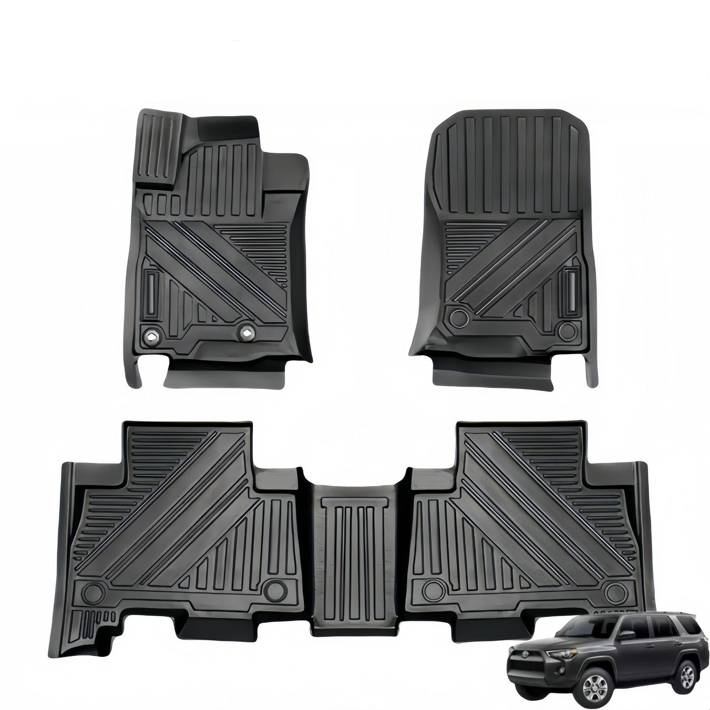 For 2013-2024 Toyota 4Runner LHD Carpet TPE Car Floor Mat/Rear Trunk Mat Custom Fit for Floor Mats