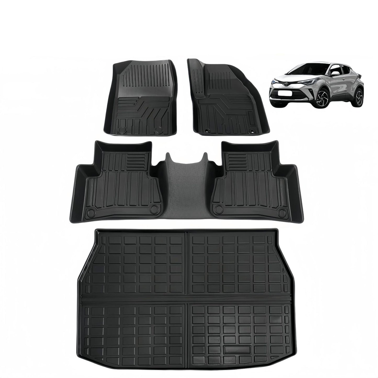 For 2018- 2023 Toyota C-HR LHD/RHD TPE Car Floor Mat/ CHR Rear Trunk Mat