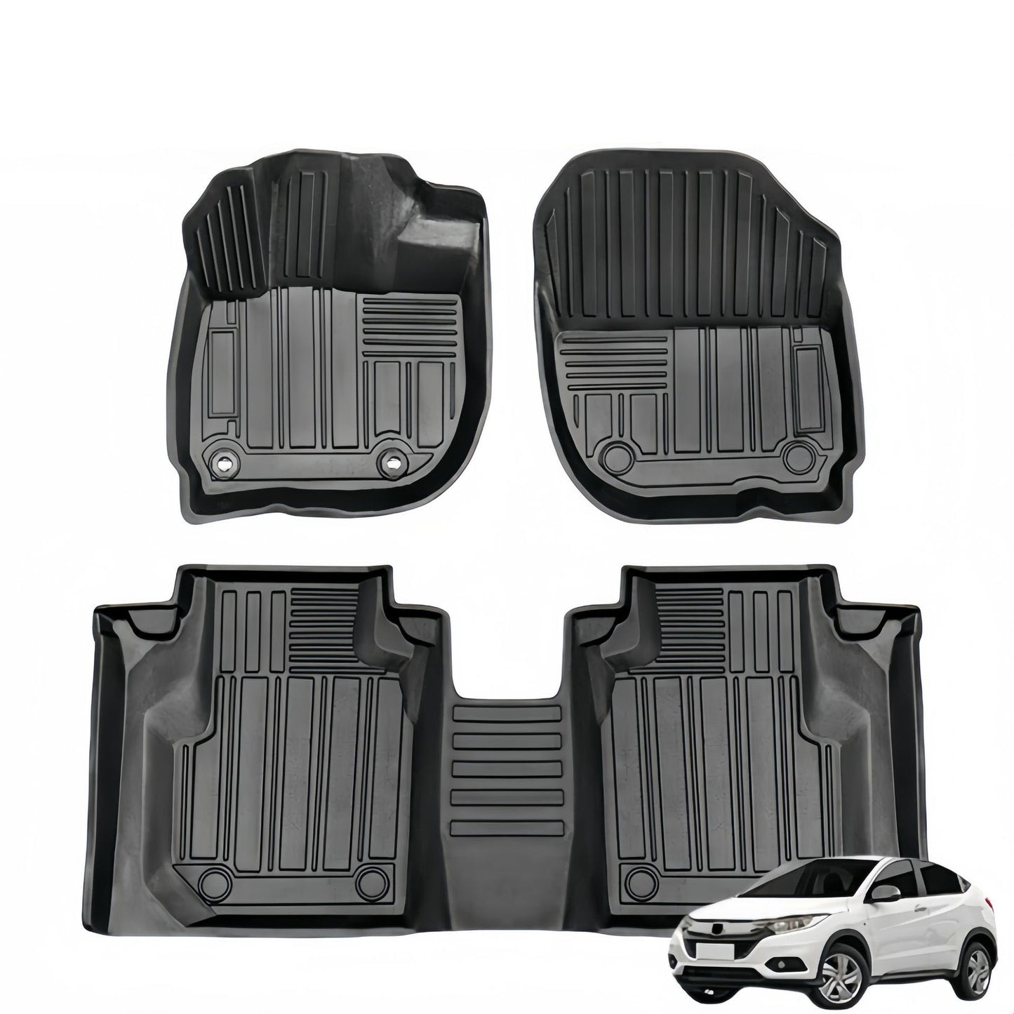 For 2015-2023 Honda VEZEL/XR-V LHD 3D TPE Car Floor Mat/Rear Trunk Mat