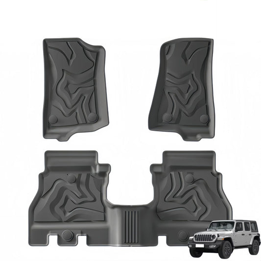 For 2018- 2024 Jeep Wrangler LHD TPE Car Floor Mat/Rear Trunk Mat