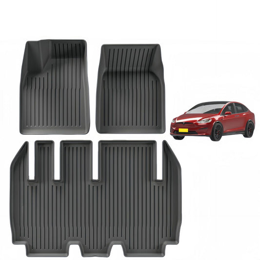 For 2022- 2024 Tesla MODEL X 3D Carpet TPE Car Floor Mat/Rear Trunk Mat